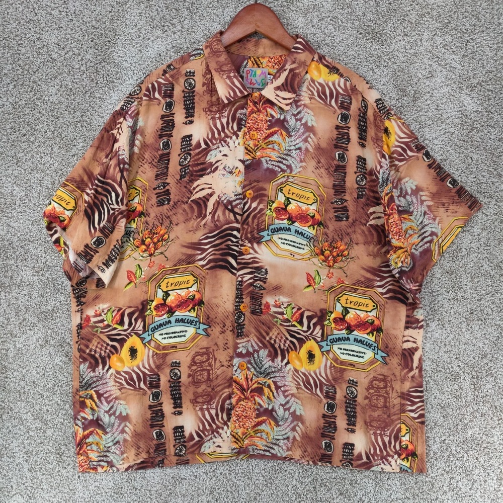 Vintage Jams World Hawaiian Shirt Men XL Guava Beach Limited Edition
